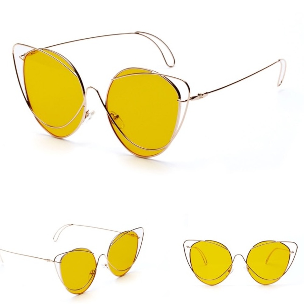 Wire retro cat eye sunglasses